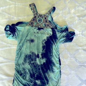 Venus cold shoulder embellished top